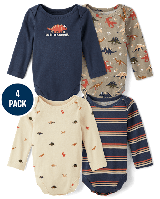 Baby Boys Dino Bodysuit 4-Pack