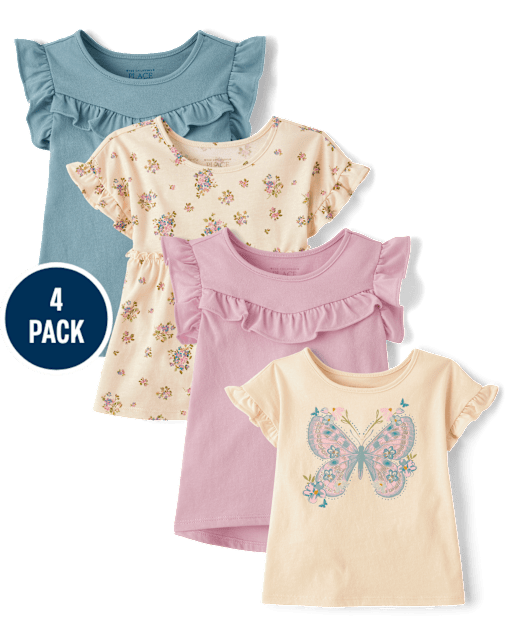 Toddler Girls Butterfly Top 4-Pack
