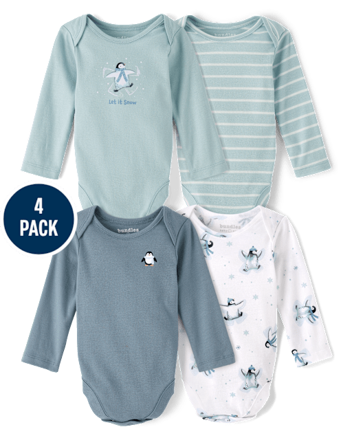Baby Boys Penguin Bodysuit 4-Pack