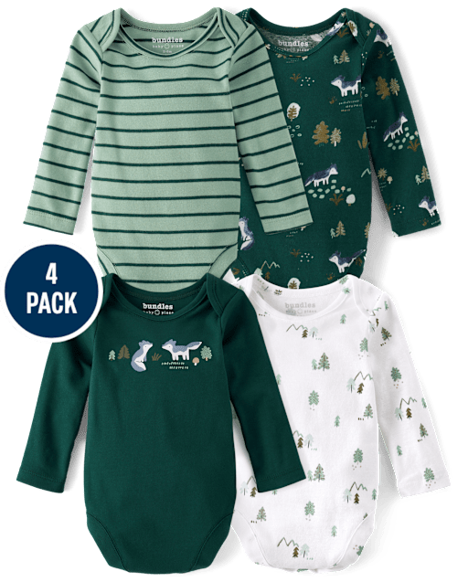 Baby Boys Fox Bodysuit 4-Pack