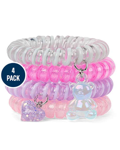 Girls Candy Bear Coil Bracelet 4-Pack