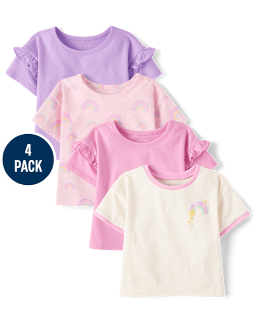 Toddler Girls Rainbow Tee 4-Pack