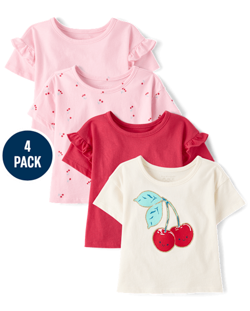 Toddler Girls Cherry Tee 4-Pack