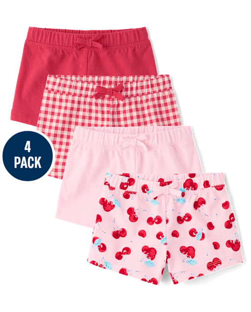 Lot de 4 shorts imprimés pour petites filles