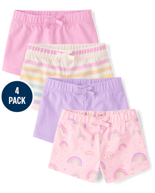Lot de 4 shorts imprimés pour petites filles