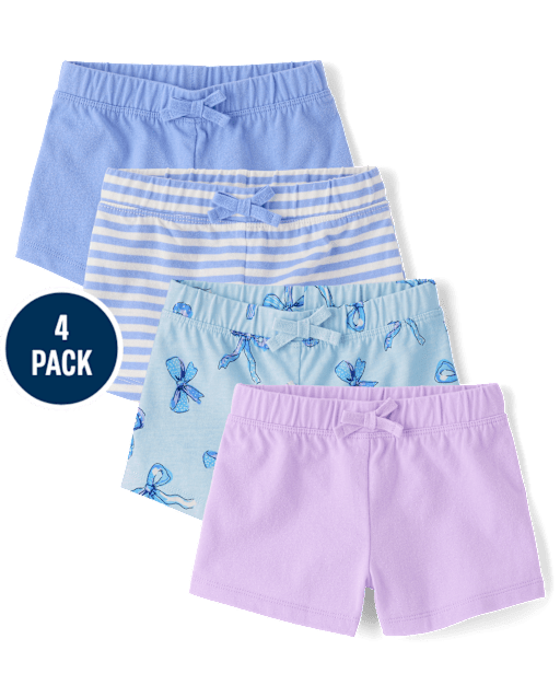 Toddler Girls Print Shorts 4-Pack