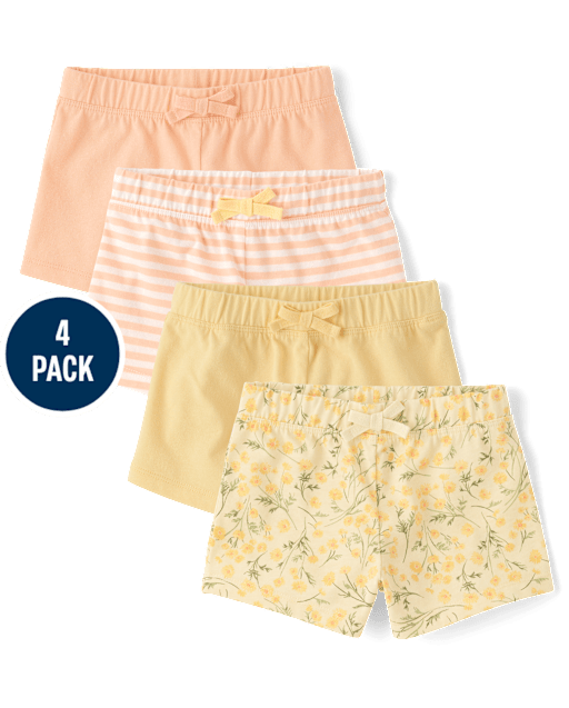 Lot de 4 shorts imprimés pour petites filles