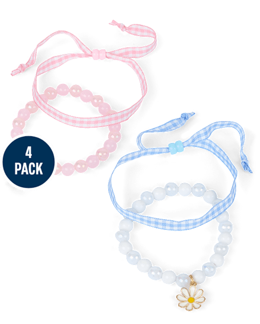 Girls Gingham Bracelet 4-Pack