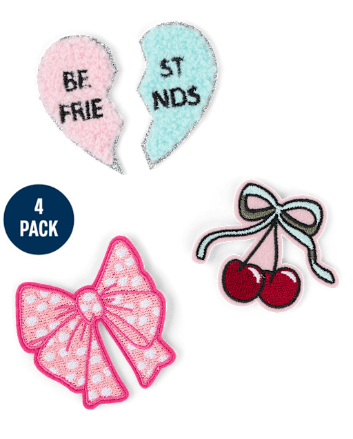 Girls Embroidered BFF Patch 4-Pack
