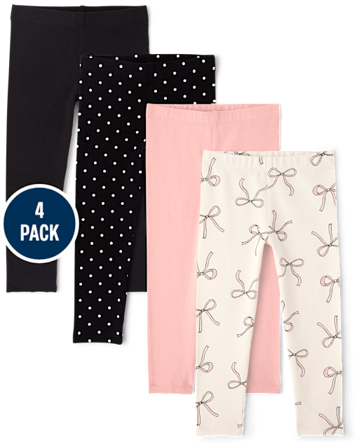 Toddler Girls Bow Leggings 4-Pack