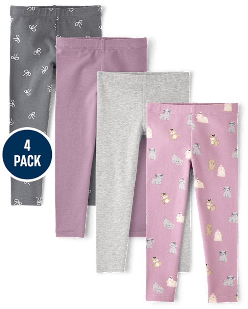 Toddler Girls Dog Leggings 4-Pack