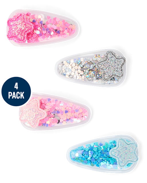 Girls Shakey Star Hair Clip 4-Pack