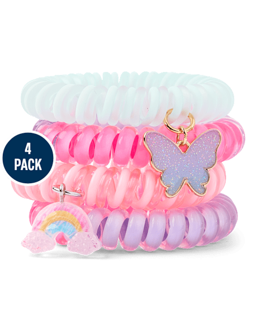 Girls Butterfly Coil Bracelet 4-Pack
