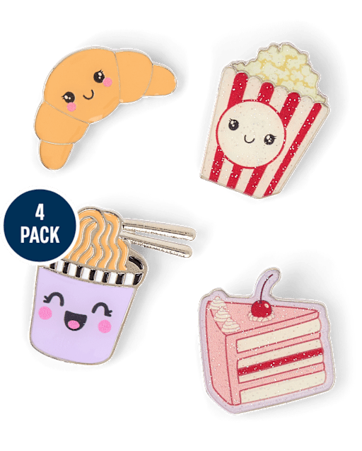 Girls Food Enamel Pin 4-Pack