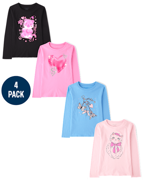 Girls Heart Graphic Tee 4-Pack