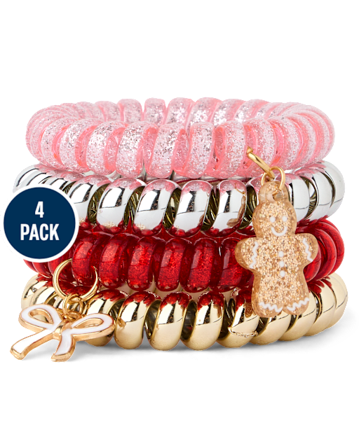 Girls Holiday Coil Bracelet 4-Pack