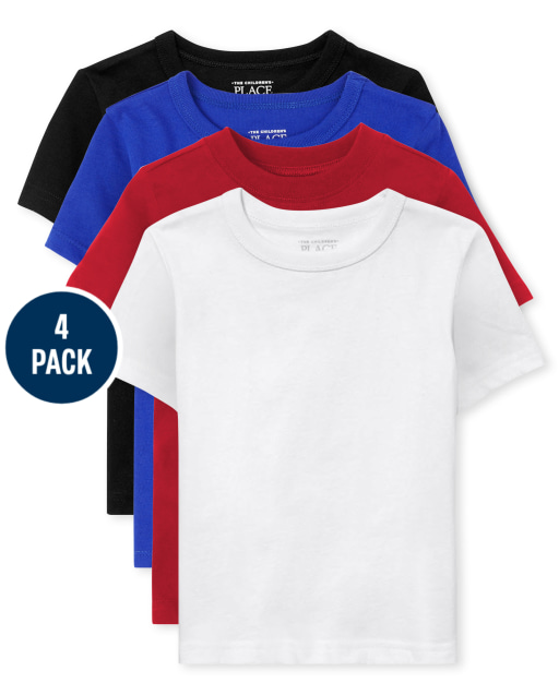 Baby And Toddler Boys Uniform Short Sleeve Basic Layering Tee 4-Pack