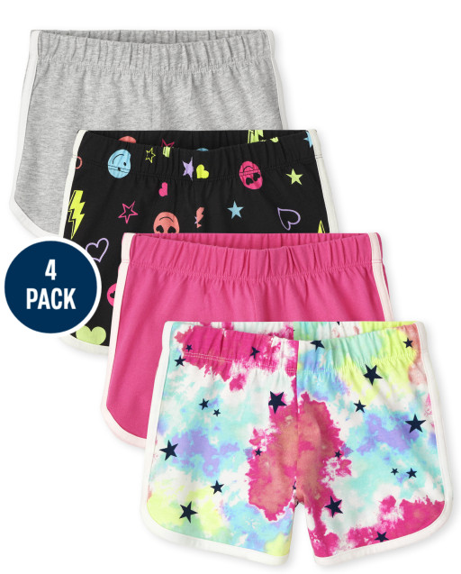 Girls Knit Dolphin Shorts 4-Pack