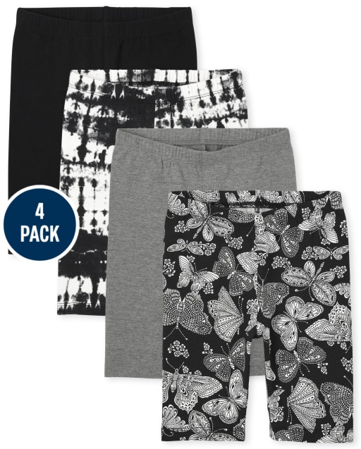 Girls Mix And Match Print Knit Bike Shorts 4-Pack