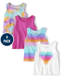 Toddler Girls Tie Dye Tank Top 4-Pack