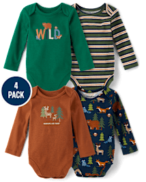 Baby Boys Forest Bodysuit 4-Pack