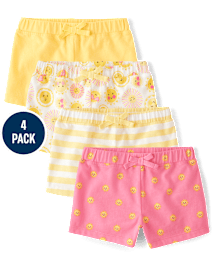 Toddler Girls Print Shorts 4-Pack