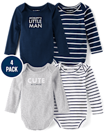 Lot de 4 bodies pour bébé garçon Little Man