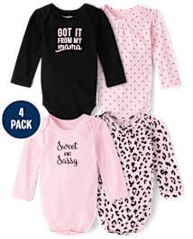 Ensemble de 4 bodys Sweet And Sassy pour bébés filles
