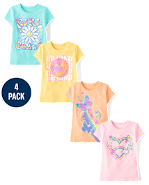 Girls Positivity Graphic Tee 4-Pack