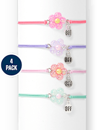 Lot de 4 Bracelet BFF à fleurs pour fille