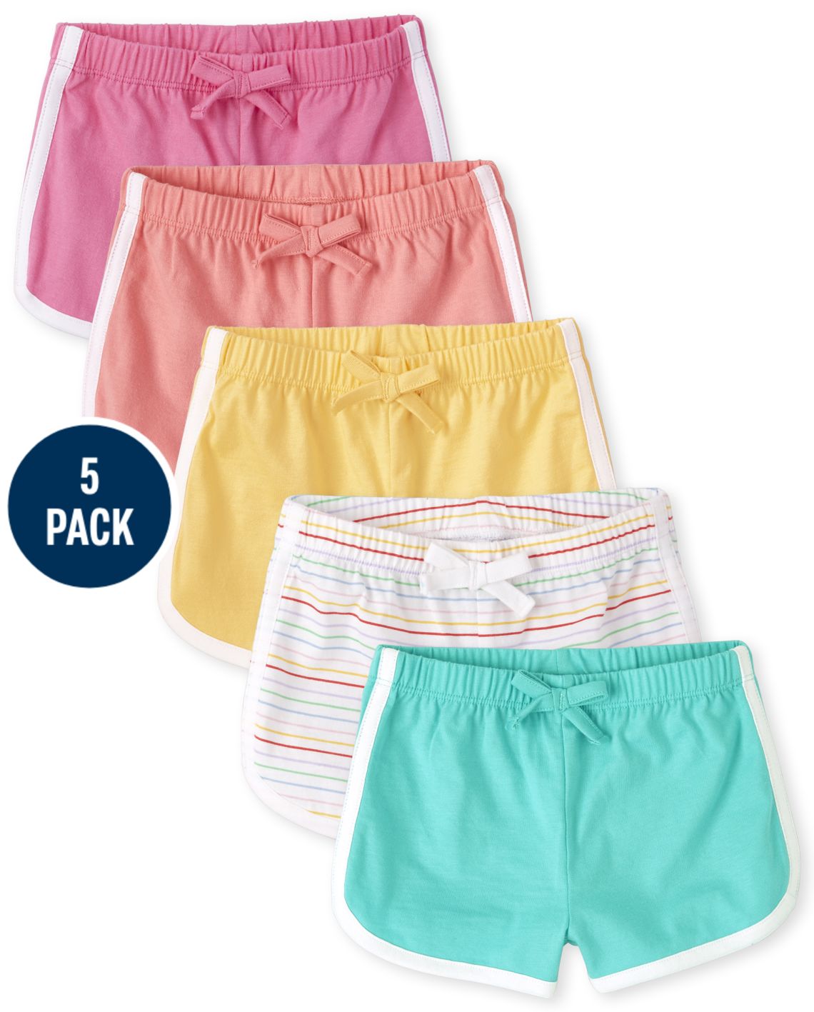 5-Pack The Children's Place Baby Girls Dolphin Shorts (White)