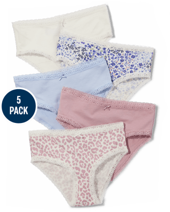 Girls' Cotton Hipster Underwear (5 Pack)