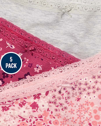 Bikini Niña Ribetes De Encaje Ropa interior 5-Pack