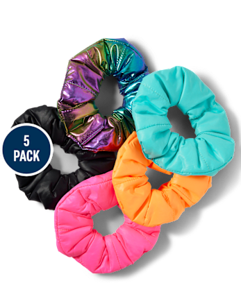 Tween Girls Puffy Scrunchies 5-Pack