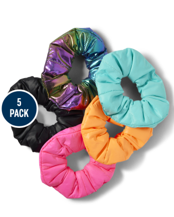 Tween Girls Puffy Scrunchies 5-Pack