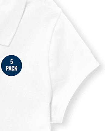 Polo de piqué de uniforme para niña, paquete de 5