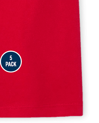 Girls Uniform Soft Stretch Pique Polo 5-Pack