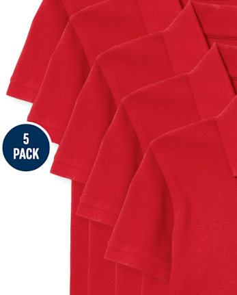 Lot de 5 polos uniformes en piqué pour garçon