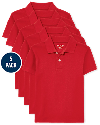 Kids Uniform Pique Polo 5-Pack