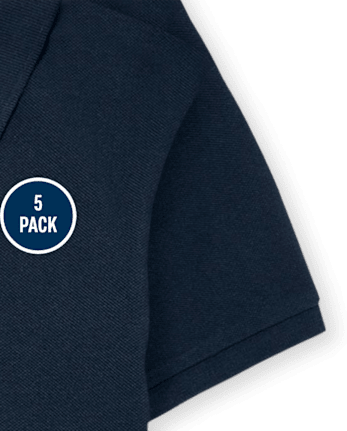 Polo de piqué de uniforme para niños, paquete de 5