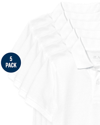 Lot de 5 polos uniformes en piqué pour garçon