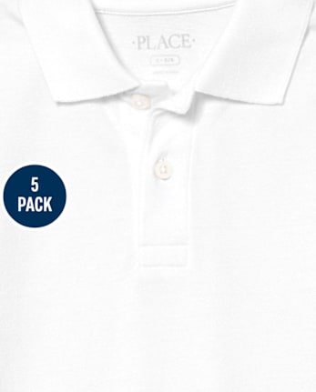 Lot de 5 polos uniformes en piqué pour garçon