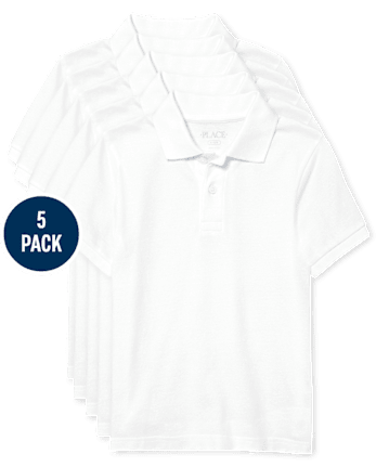 Kids Uniform Pique Polo 5-Pack