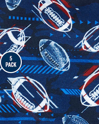 Boys Football Boxer Brief Underwear 5-Pack