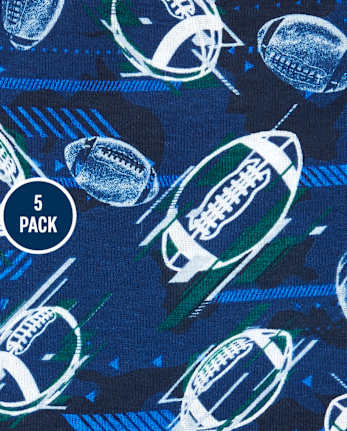 Boys Football Boxer Brief Underwear 5-Pack