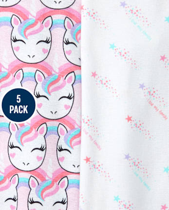 Lot de 5 bodys à motif licorne pour bébé fille
