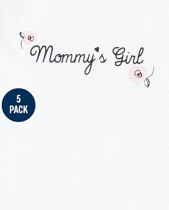 Lot de 5 bodys à motif floral maman et papa pour bébé fille