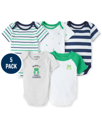 Baby Boys Frog Graphic Bodysuit 5-Pack