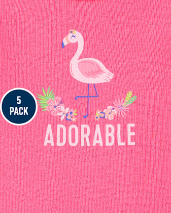 Baby Girls Tropical Bodysuit 5-Pack