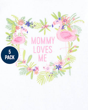 Baby Girls Tropical Bodysuit 5-Pack